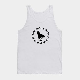 Circular Galloping Horse Illustration Tank Top